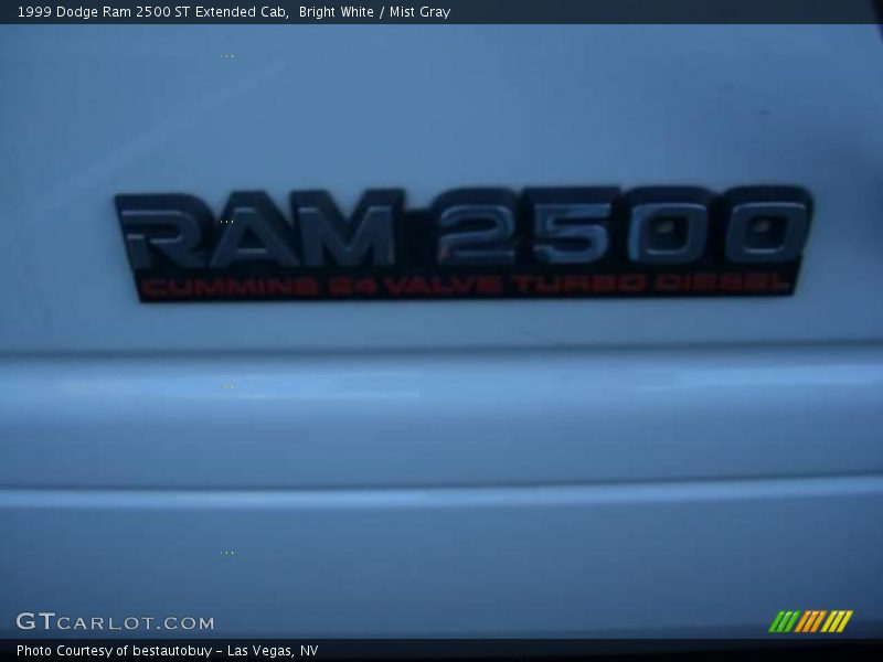 Bright White / Mist Gray 1999 Dodge Ram 2500 ST Extended Cab