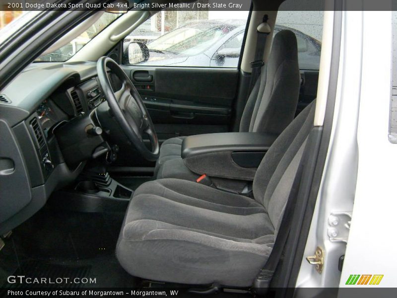 Bright Silver Metallic / Dark Slate Gray 2001 Dodge Dakota Sport Quad Cab 4x4