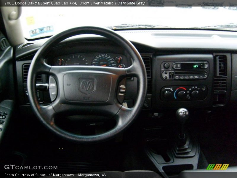Bright Silver Metallic / Dark Slate Gray 2001 Dodge Dakota Sport Quad Cab 4x4
