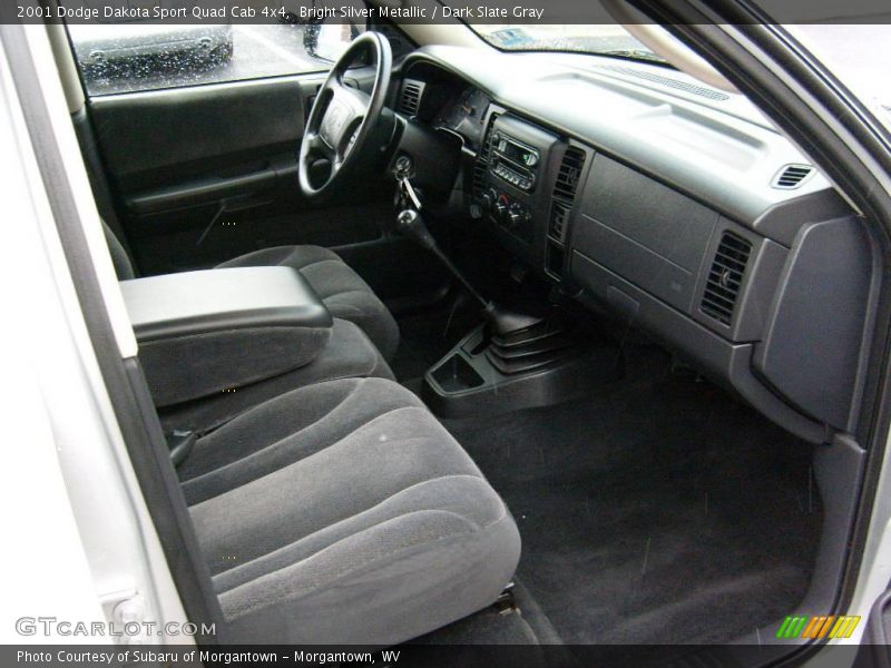 Bright Silver Metallic / Dark Slate Gray 2001 Dodge Dakota Sport Quad Cab 4x4