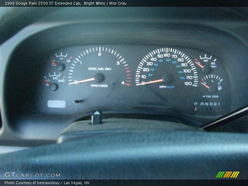 Bright White / Mist Gray 1999 Dodge Ram 2500 ST Extended Cab