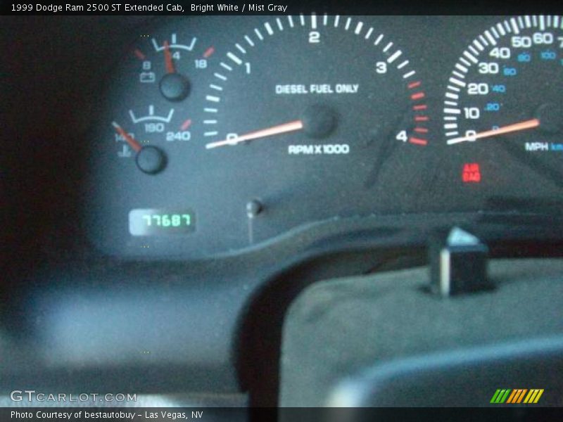 Bright White / Mist Gray 1999 Dodge Ram 2500 ST Extended Cab