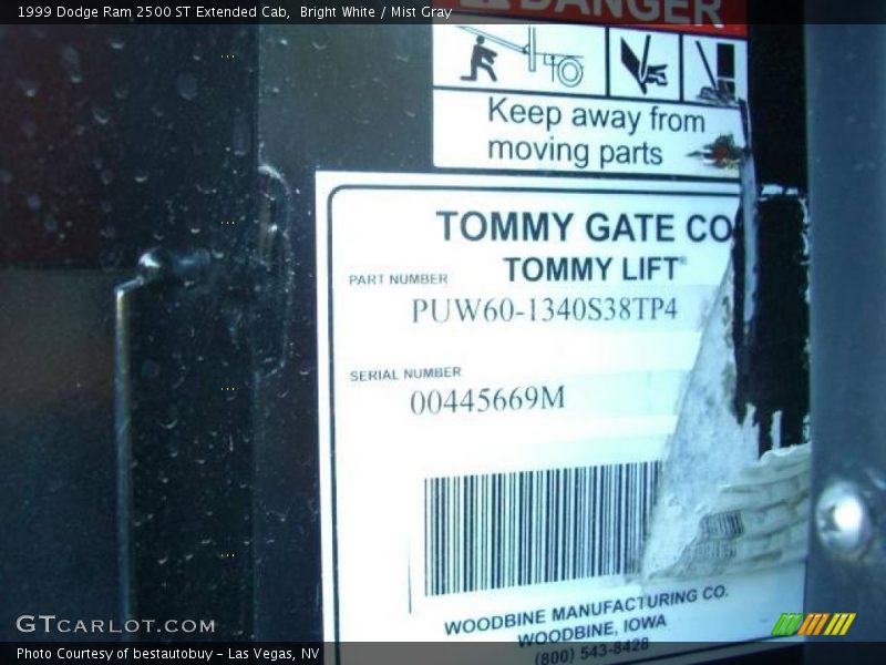 Bright White / Mist Gray 1999 Dodge Ram 2500 ST Extended Cab