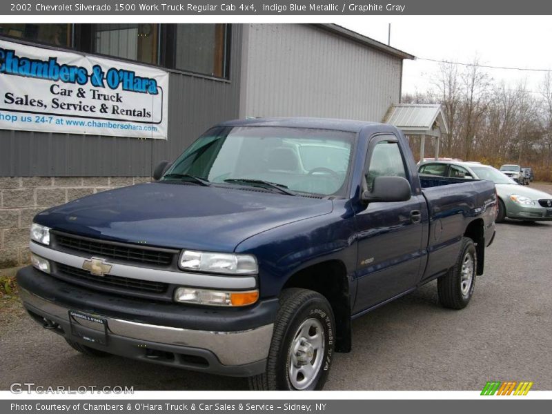 Indigo Blue Metallic / Graphite Gray 2002 Chevrolet Silverado 1500 Work Truck Regular Cab 4x4