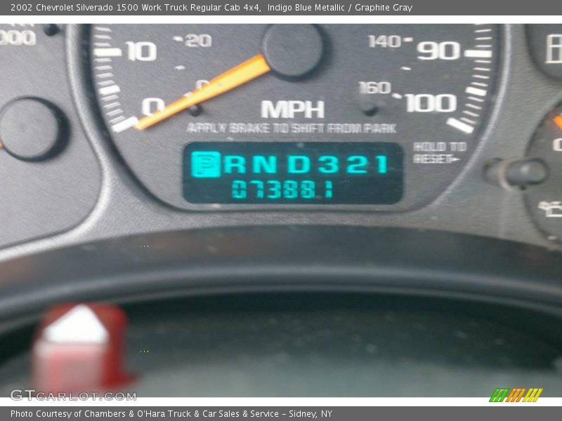 Indigo Blue Metallic / Graphite Gray 2002 Chevrolet Silverado 1500 Work Truck Regular Cab 4x4