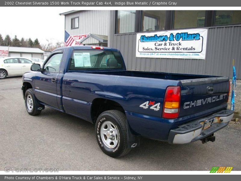 Indigo Blue Metallic / Graphite Gray 2002 Chevrolet Silverado 1500 Work Truck Regular Cab 4x4