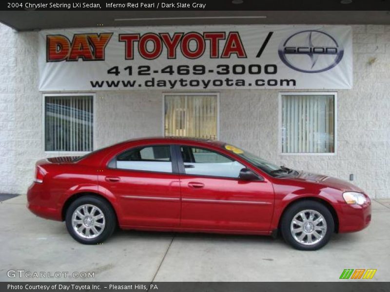 Inferno Red Pearl / Dark Slate Gray 2004 Chrysler Sebring LXi Sedan