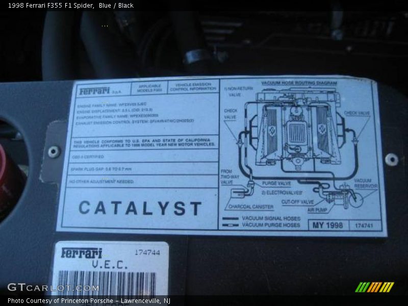 Blue / Black 1998 Ferrari F355 F1 Spider