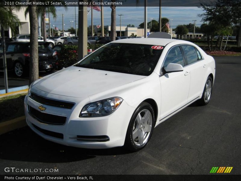 Summit White / Cocoa/Cashmere 2010 Chevrolet Malibu LT Sedan