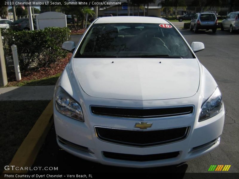 Summit White / Cocoa/Cashmere 2010 Chevrolet Malibu LT Sedan
