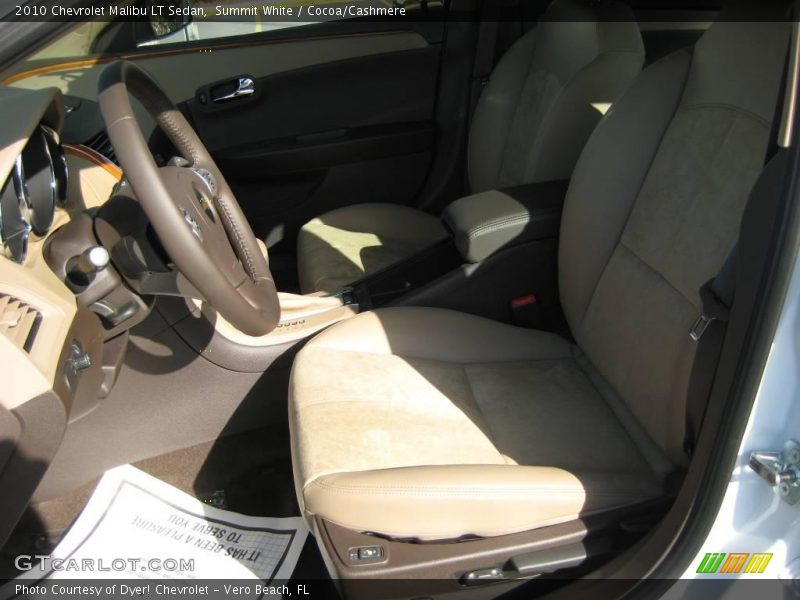 Summit White / Cocoa/Cashmere 2010 Chevrolet Malibu LT Sedan