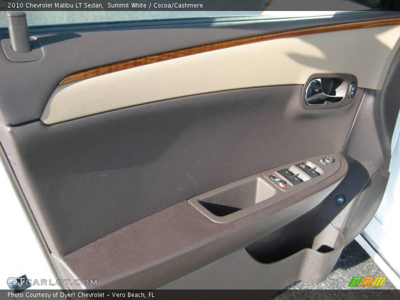Summit White / Cocoa/Cashmere 2010 Chevrolet Malibu LT Sedan