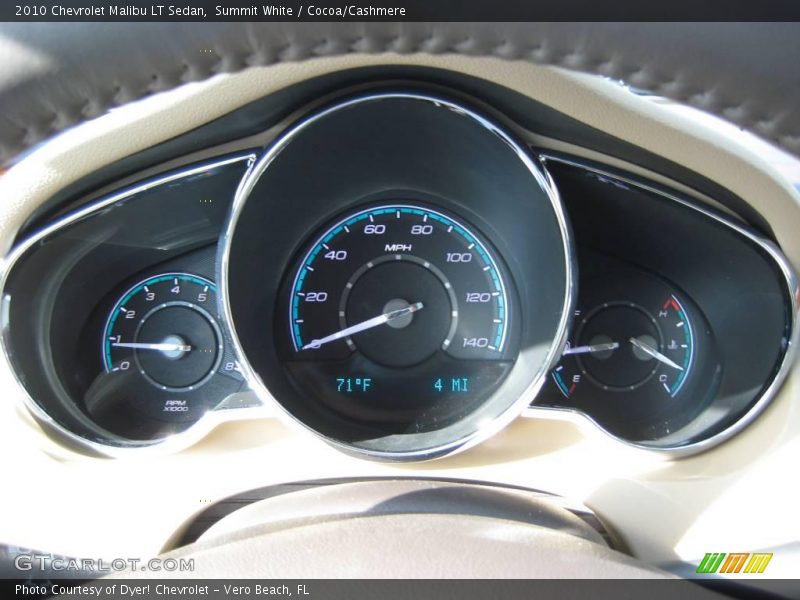 Summit White / Cocoa/Cashmere 2010 Chevrolet Malibu LT Sedan