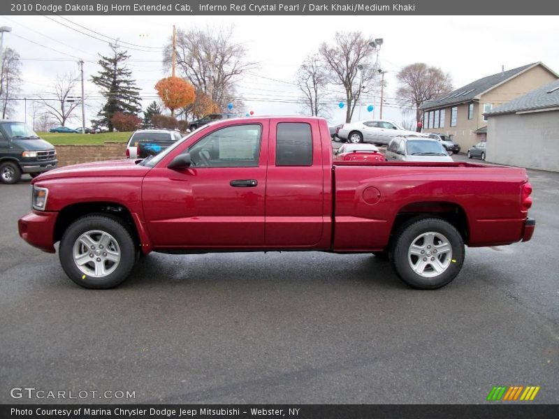 Inferno Red Crystal Pearl / Dark Khaki/Medium Khaki 2010 Dodge Dakota Big Horn Extended Cab