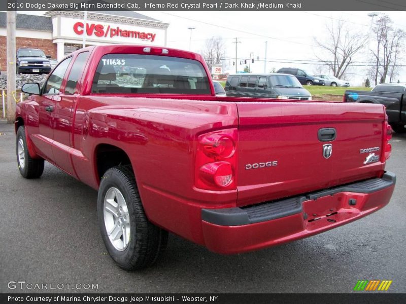 Inferno Red Crystal Pearl / Dark Khaki/Medium Khaki 2010 Dodge Dakota Big Horn Extended Cab
