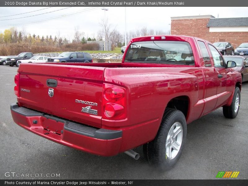 Inferno Red Crystal Pearl / Dark Khaki/Medium Khaki 2010 Dodge Dakota Big Horn Extended Cab