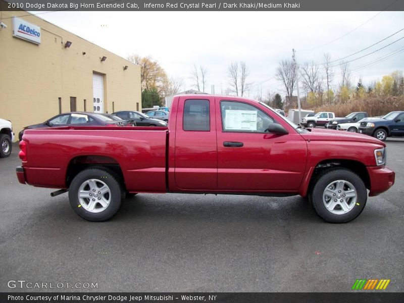 Inferno Red Crystal Pearl / Dark Khaki/Medium Khaki 2010 Dodge Dakota Big Horn Extended Cab