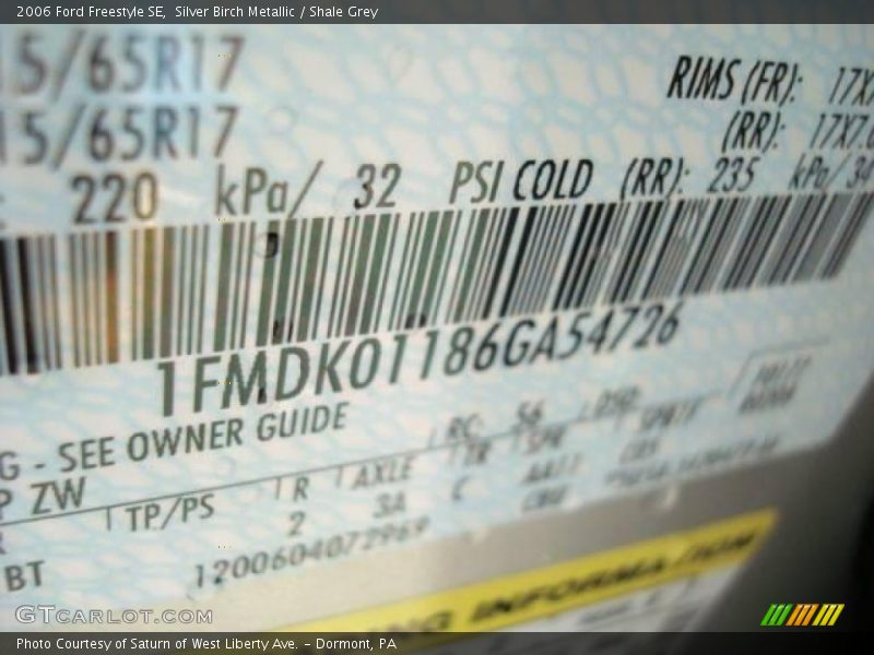 Silver Birch Metallic / Shale Grey 2006 Ford Freestyle SE