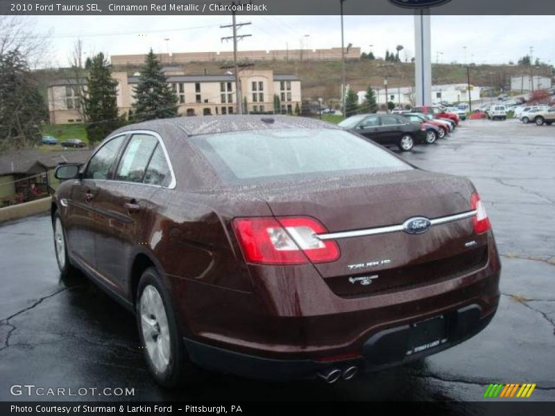 Cinnamon Red Metallic / Charcoal Black 2010 Ford Taurus SEL