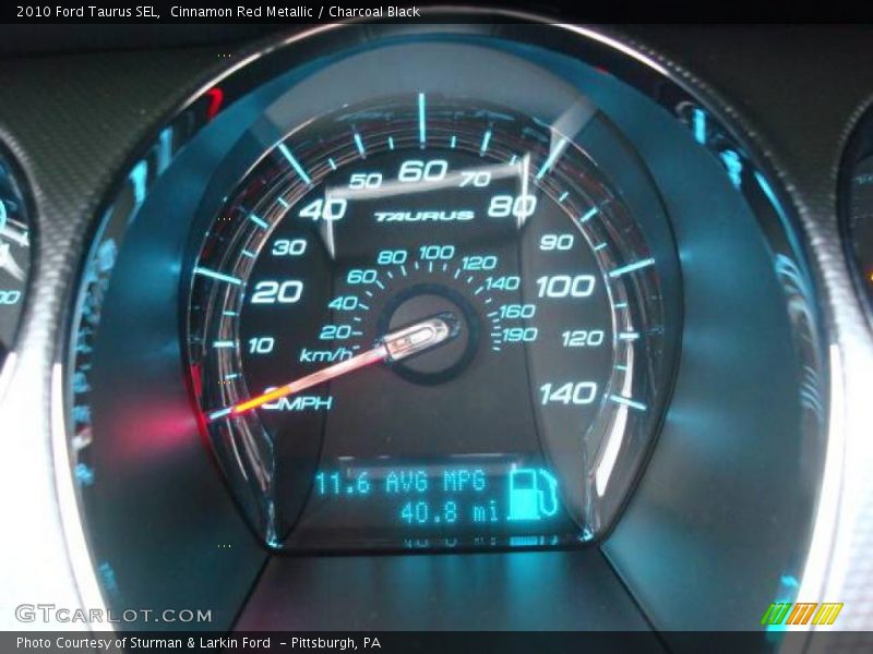 Cinnamon Red Metallic / Charcoal Black 2010 Ford Taurus SEL