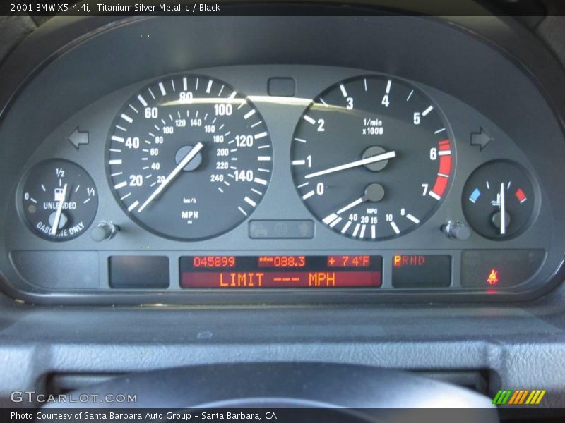 Titanium Silver Metallic / Black 2001 BMW X5 4.4i
