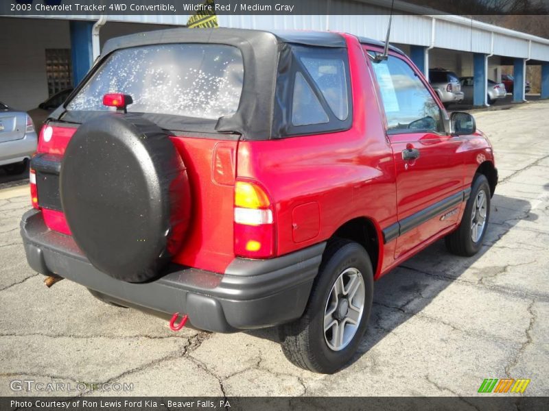 Wildfire Red / Medium Gray 2003 Chevrolet Tracker 4WD Convertible