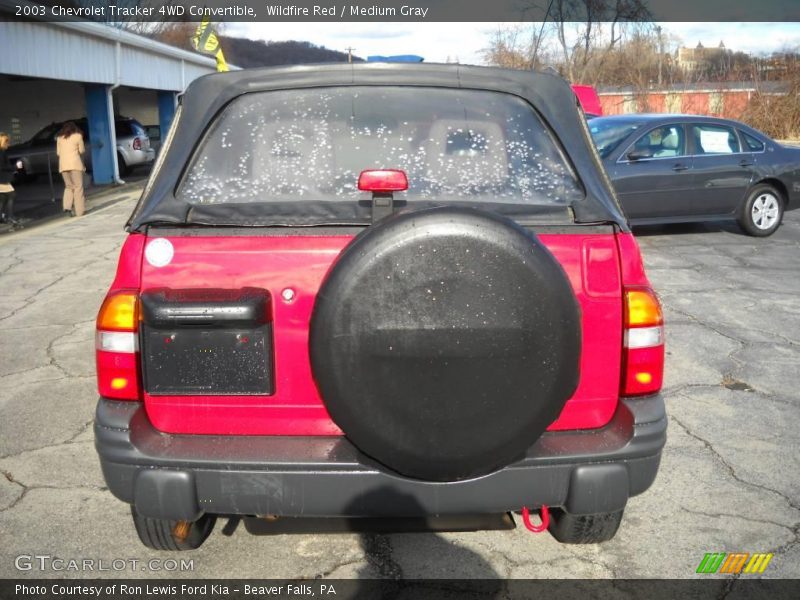 Wildfire Red / Medium Gray 2003 Chevrolet Tracker 4WD Convertible
