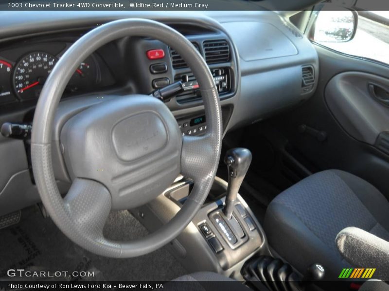 Wildfire Red / Medium Gray 2003 Chevrolet Tracker 4WD Convertible