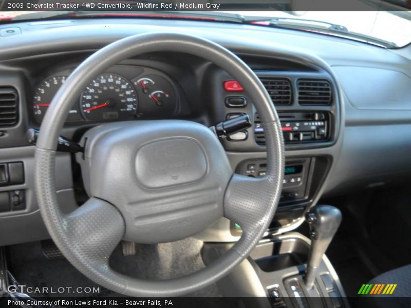 Wildfire Red / Medium Gray 2003 Chevrolet Tracker 4WD Convertible