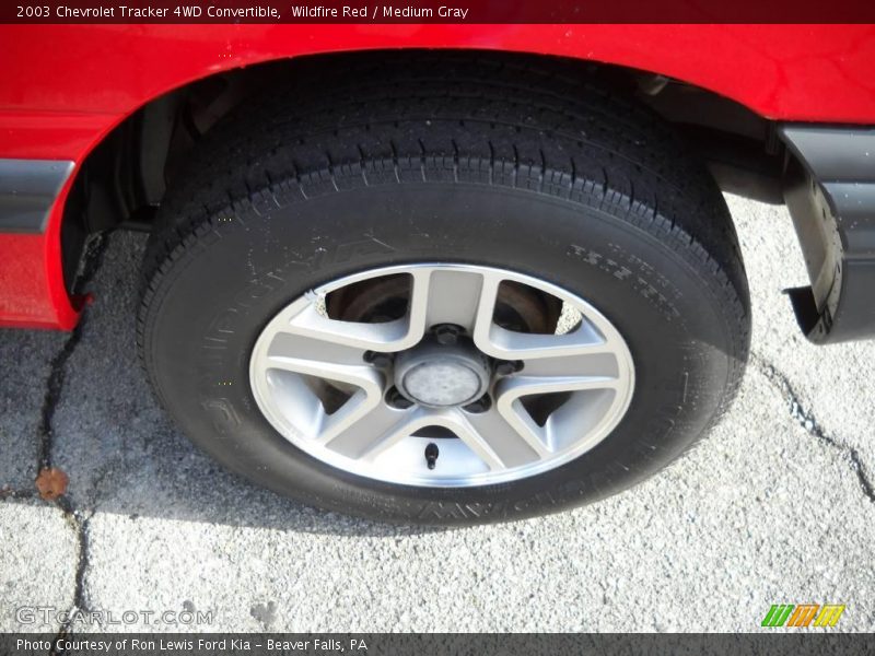 Wildfire Red / Medium Gray 2003 Chevrolet Tracker 4WD Convertible