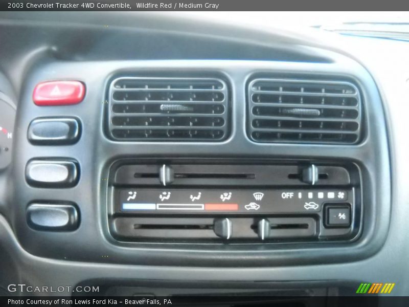 Wildfire Red / Medium Gray 2003 Chevrolet Tracker 4WD Convertible