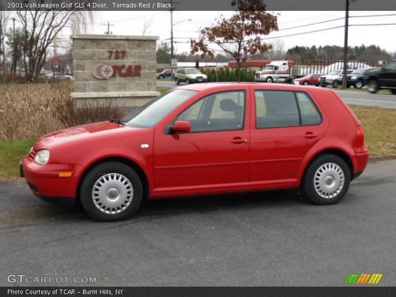 Tornado Red / Black 2001 Volkswagen Golf GLS 4 Door