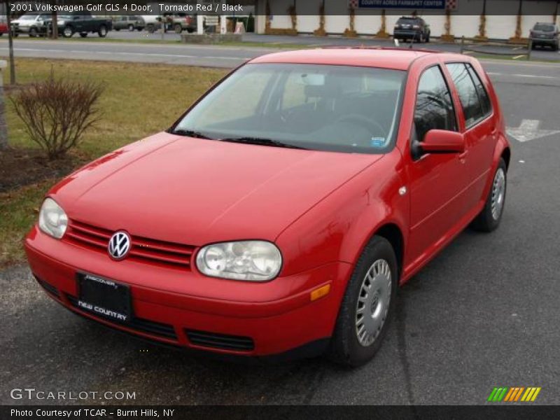 Tornado Red / Black 2001 Volkswagen Golf GLS 4 Door