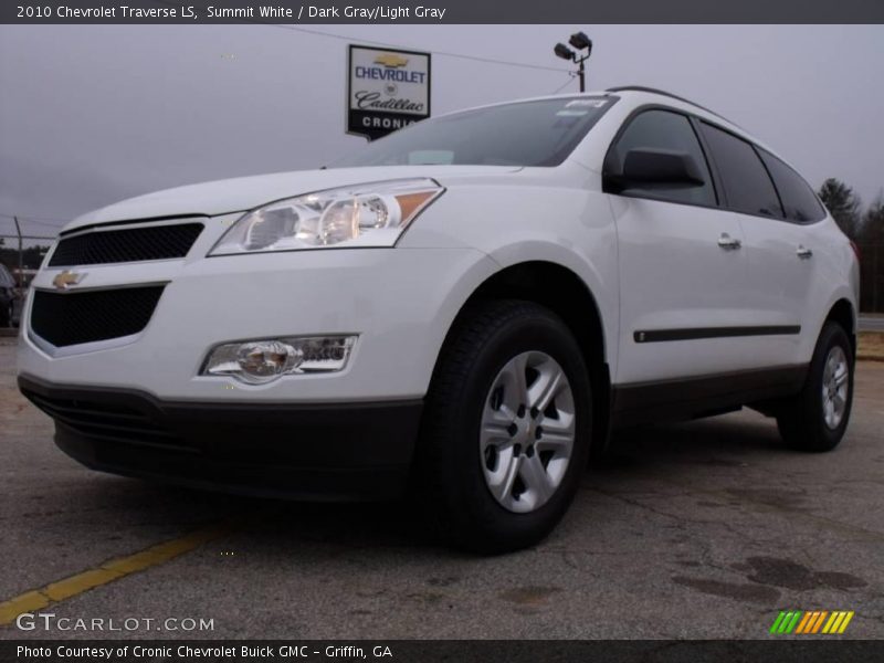 Summit White / Dark Gray/Light Gray 2010 Chevrolet Traverse LS
