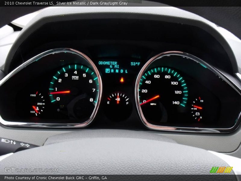 Silver Ice Metallic / Dark Gray/Light Gray 2010 Chevrolet Traverse LS
