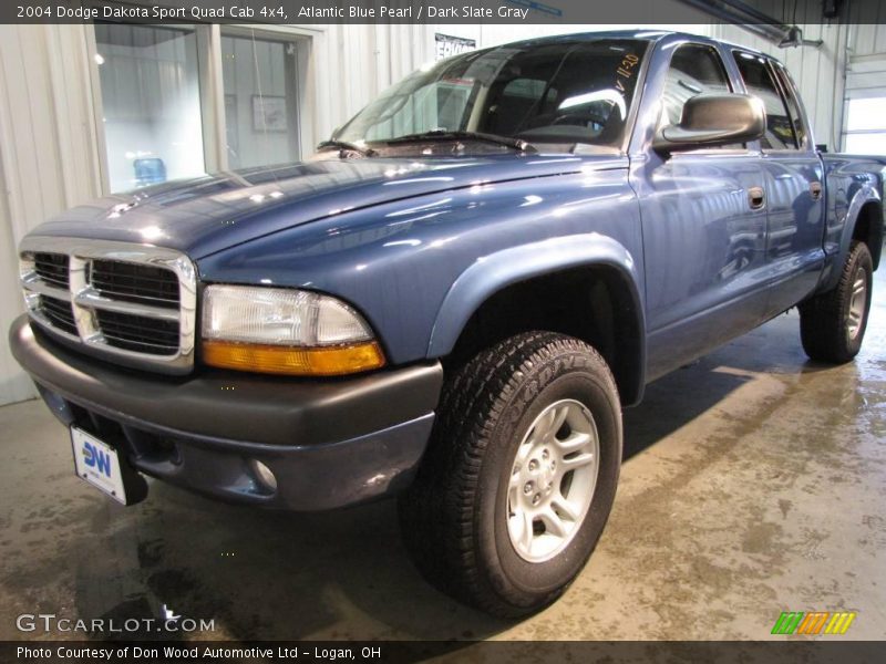 Atlantic Blue Pearl / Dark Slate Gray 2004 Dodge Dakota Sport Quad Cab 4x4