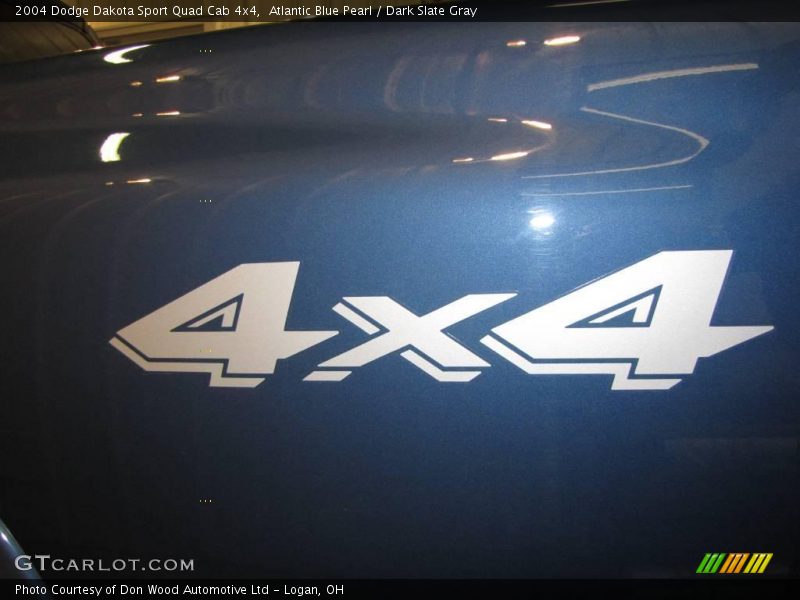 Atlantic Blue Pearl / Dark Slate Gray 2004 Dodge Dakota Sport Quad Cab 4x4