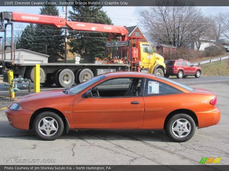 Sunburst Orange Metallic / Graphite Gray 2005 Chevrolet Cavalier Coupe