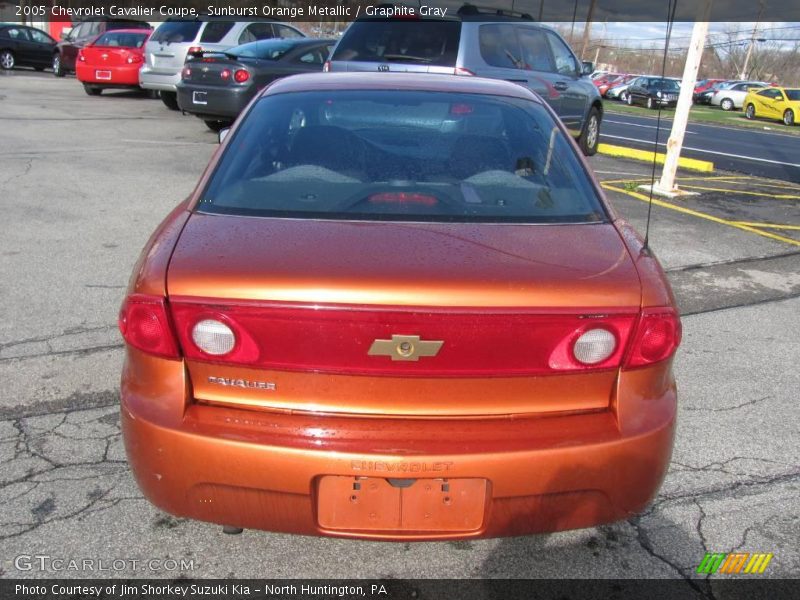 Sunburst Orange Metallic / Graphite Gray 2005 Chevrolet Cavalier Coupe