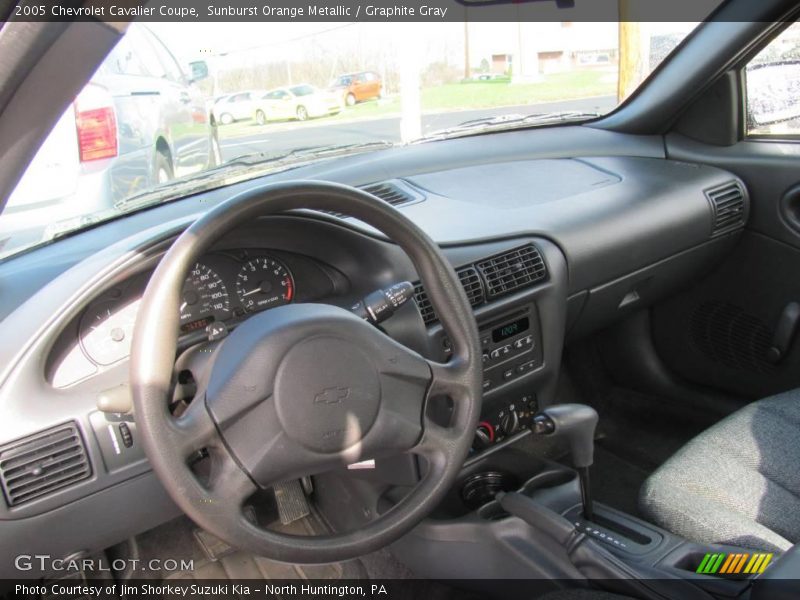 Sunburst Orange Metallic / Graphite Gray 2005 Chevrolet Cavalier Coupe