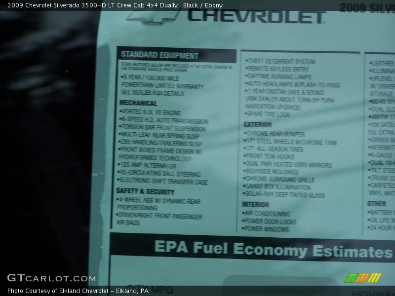 Black / Ebony 2009 Chevrolet Silverado 3500HD LT Crew Cab 4x4 Dually