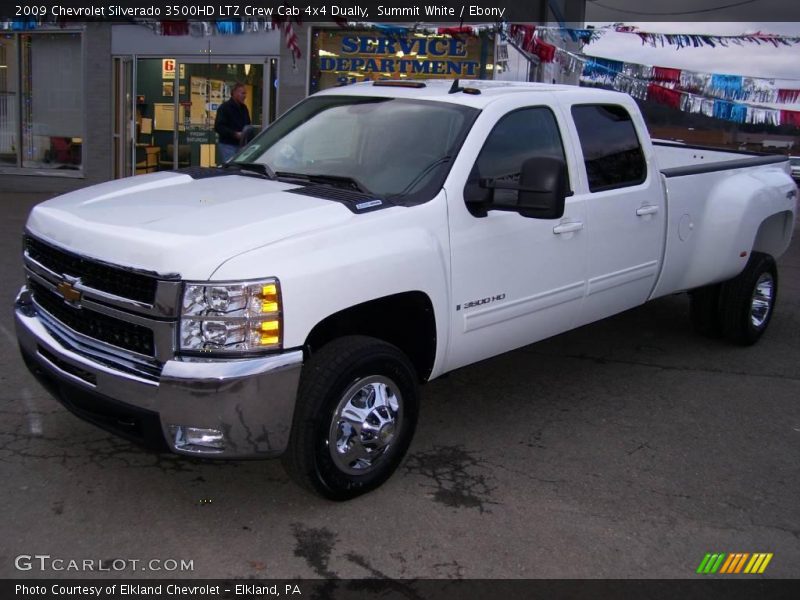 Summit White / Ebony 2009 Chevrolet Silverado 3500HD LTZ Crew Cab 4x4 Dually