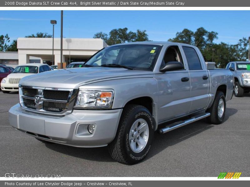 Bright Silver Metallic / Dark Slate Gray/Medium Slate Gray 2008 Dodge Dakota SLT Crew Cab 4x4