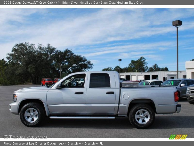 Bright Silver Metallic / Dark Slate Gray/Medium Slate Gray 2008 Dodge Dakota SLT Crew Cab 4x4