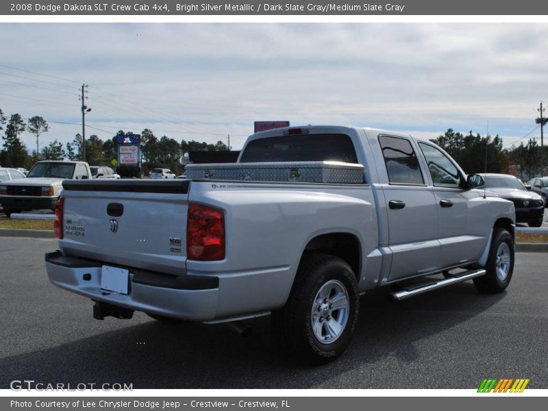 Bright Silver Metallic / Dark Slate Gray/Medium Slate Gray 2008 Dodge Dakota SLT Crew Cab 4x4