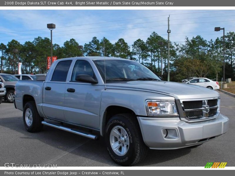 Bright Silver Metallic / Dark Slate Gray/Medium Slate Gray 2008 Dodge Dakota SLT Crew Cab 4x4