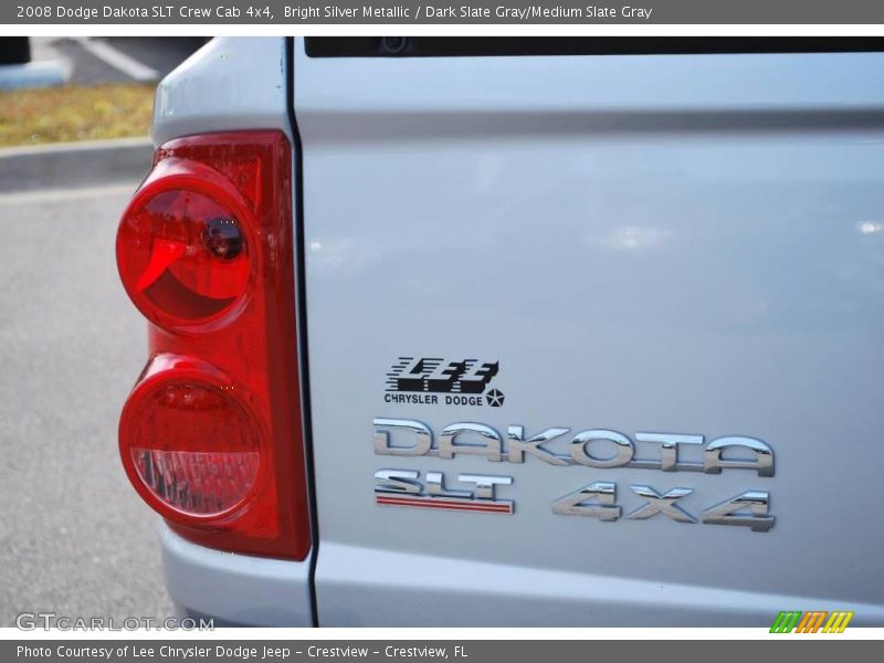 Bright Silver Metallic / Dark Slate Gray/Medium Slate Gray 2008 Dodge Dakota SLT Crew Cab 4x4