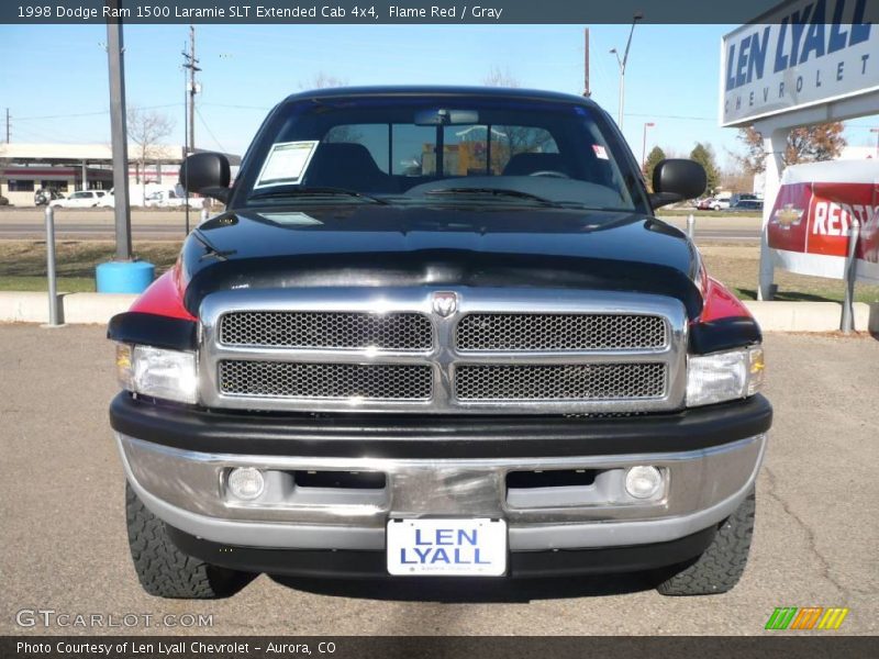 Flame Red / Gray 1998 Dodge Ram 1500 Laramie SLT Extended Cab 4x4