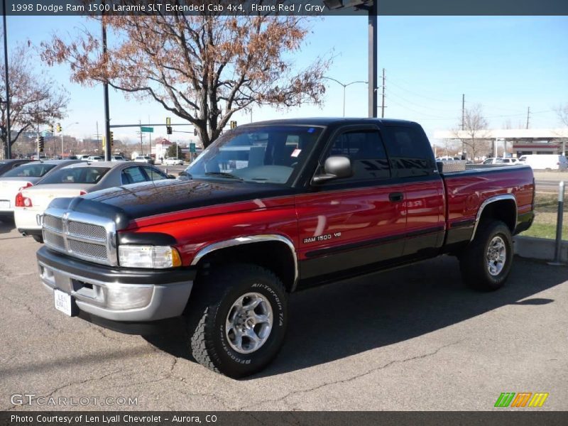 Flame Red / Gray 1998 Dodge Ram 1500 Laramie SLT Extended Cab 4x4