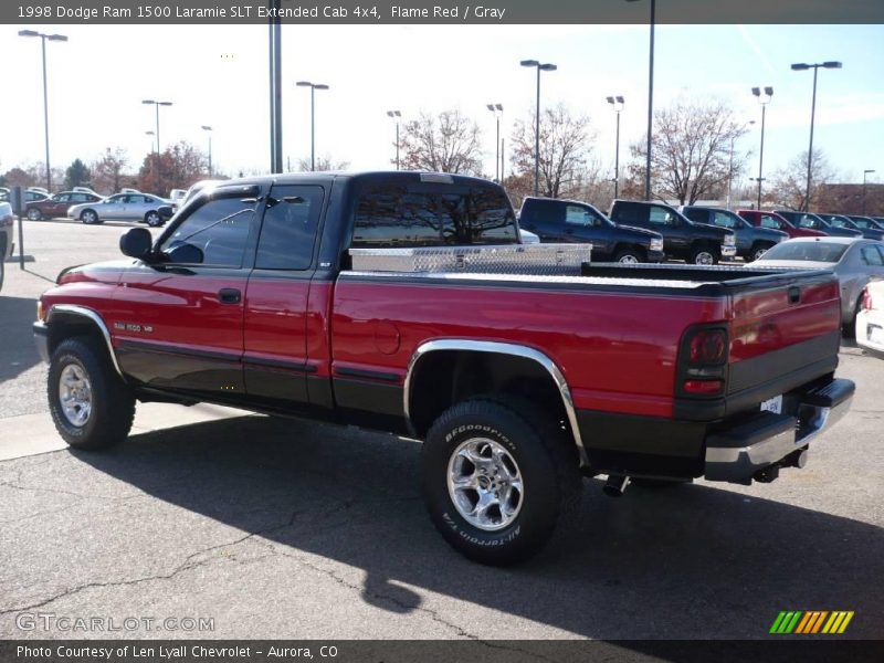 Flame Red / Gray 1998 Dodge Ram 1500 Laramie SLT Extended Cab 4x4